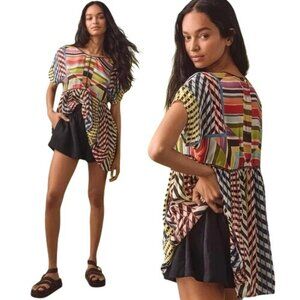 Anthropologie Conditions Apply Knysna Striped Babydoll Tunic Top X-Small